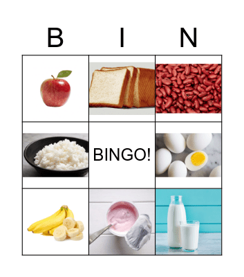 Food Bingo Card