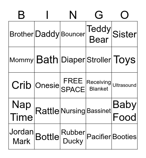 Baby Jordan Bingo ♥ Bingo Card