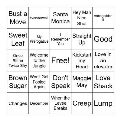 Chaddy Daddy Bingo Card