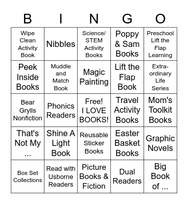 Usborne Books & More Bingo Card