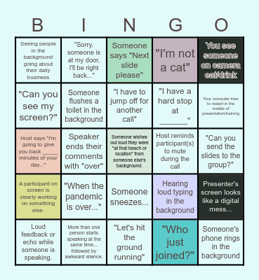 Remote/Virtual Work Bingo Card