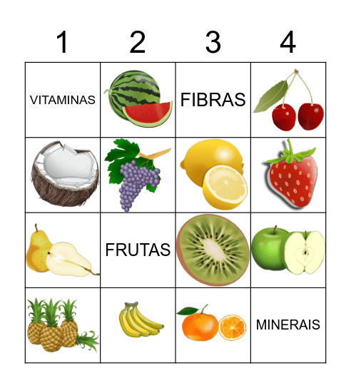 VAMOS COMER MAIS FRUTAS Bingo Card