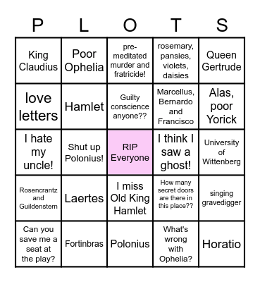 Things you might hear around Elsinore Bingo Card