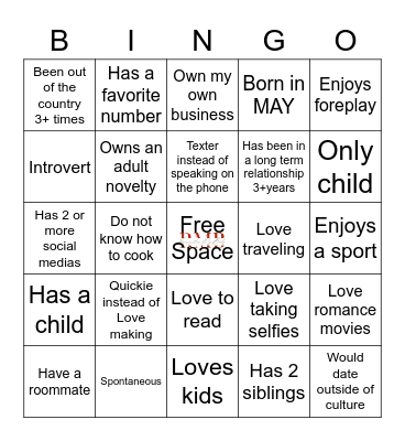 Let's Mingle Bingo Card