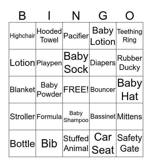 Valeriia's Shower Bingo Card