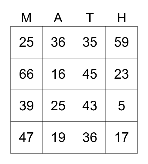 AS11 Bingo Card