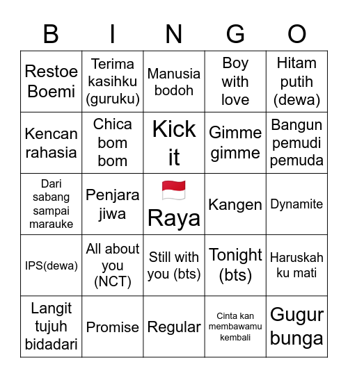 88ofMinju ♡ 88ofChang Bingo Card