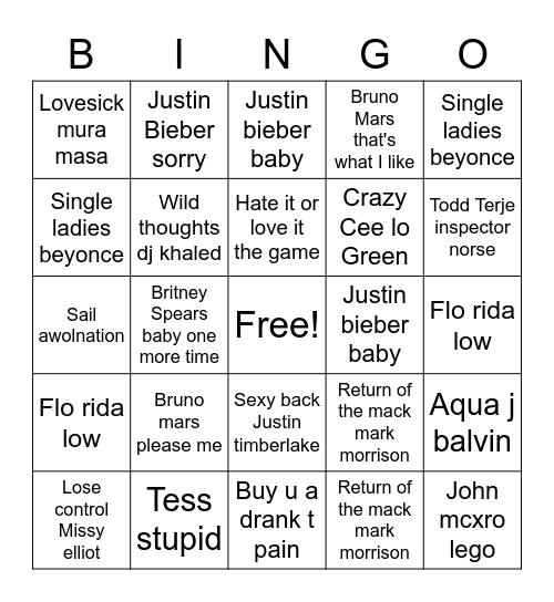 Robo Bingo Card