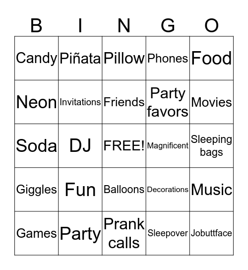 Celebrate  Bingo Card