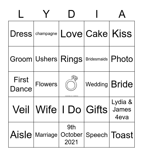 Hen Party Bingo Card