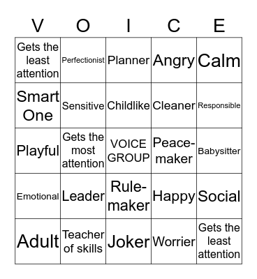 VOICE  Bingo Card