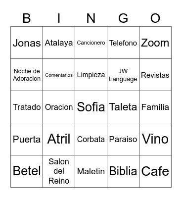 Grupo 1 Bingo Card