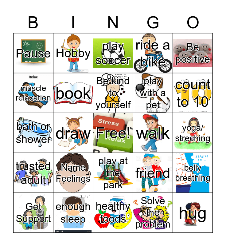 Coping with Stress Bingo Card