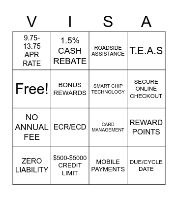 VISA Bingo Card