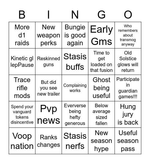 May 7th Twab Bingo Card