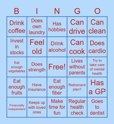 Quarter life crisisam I adulting yet?) Bingo Card