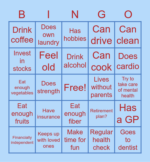 Quarter life crisisam I adulting yet?) Bingo Card