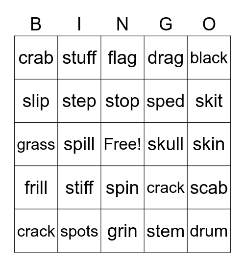 Blends Bingo Card