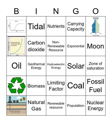 Resources, Population, and review Bingo! Bingo Card