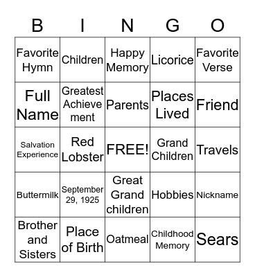 Happy 90th Birthday Phyllis Louise Bingo Card