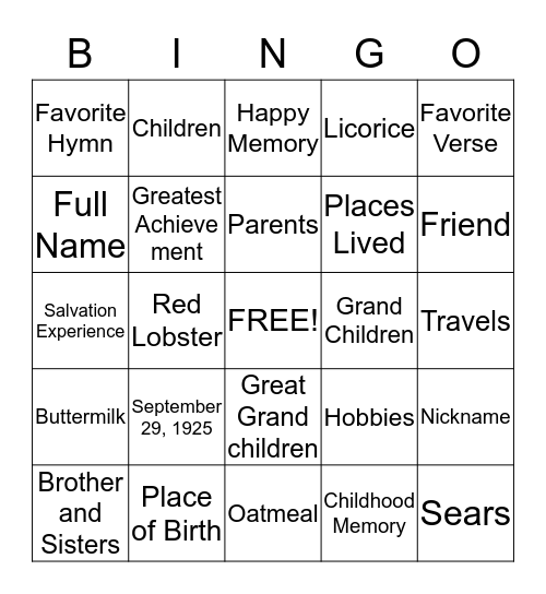 Happy 90th Birthday Phyllis Louise Bingo Card