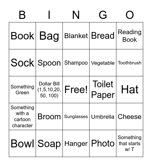 Scavenger Hunt Bingo 3 Bingo Card