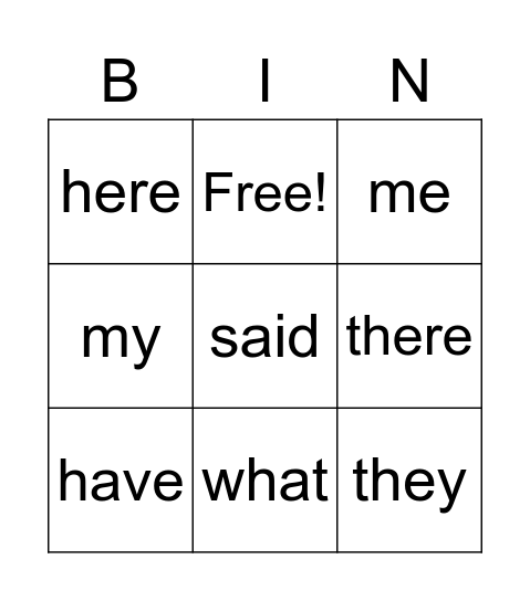 Fun Friday Bingo Card