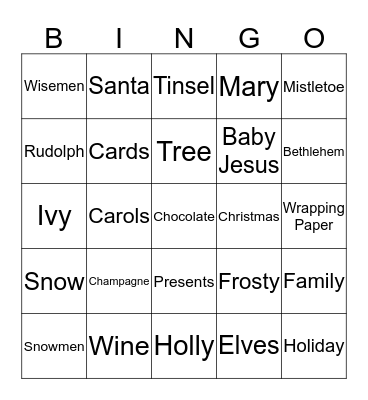 Christmas Bingo Card