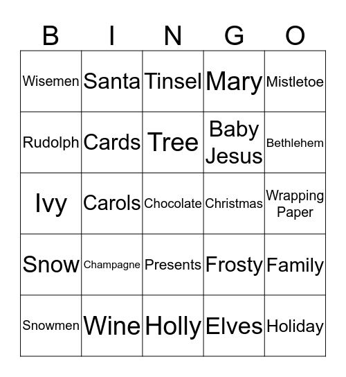 Christmas Bingo Card