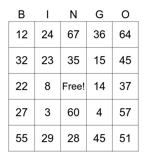 House 4 Bingo!!! Bingo Card