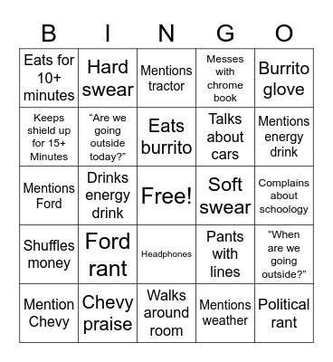 Alex cpp bingo Card