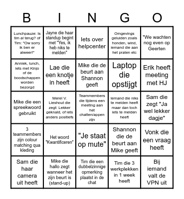 Service operations Bingo Card