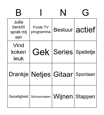 Hospiteer Bingo Card