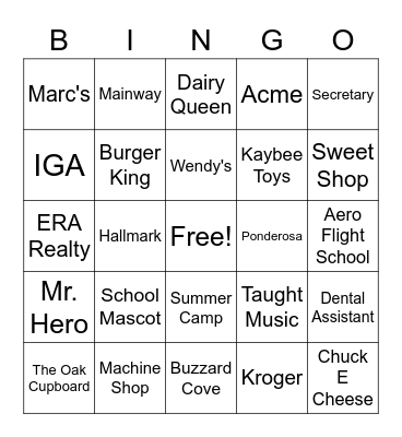 Staff First Job Bingo Card