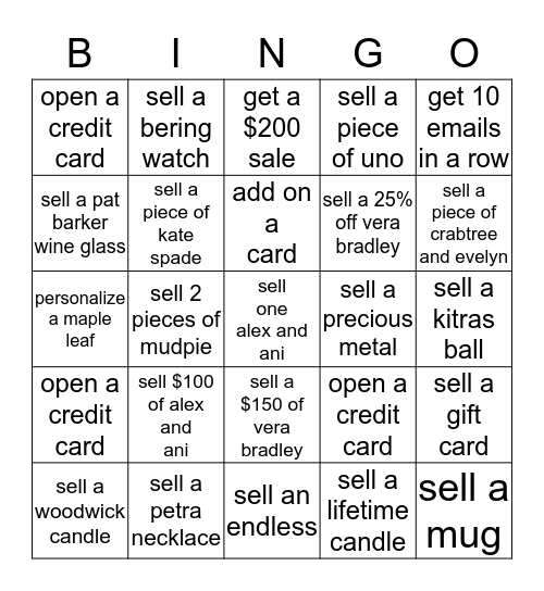 giftology bingo Card