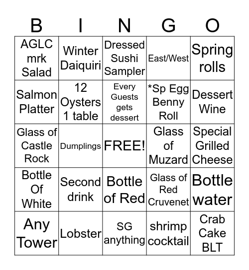 AGLC Bingo Card