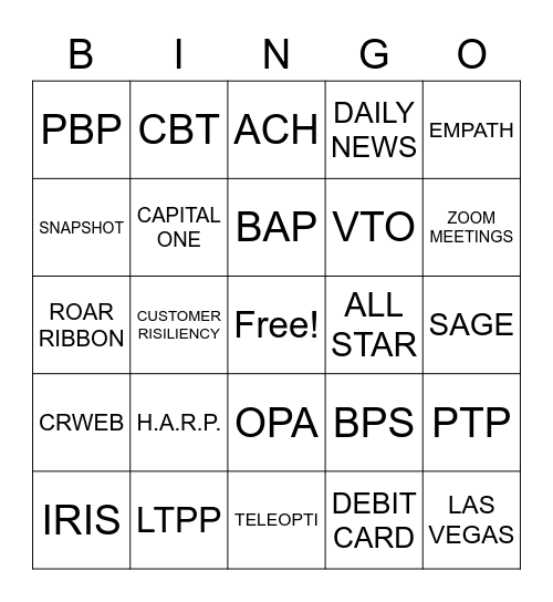 ALL STAR BINGO Card