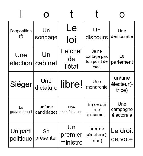 8.1 Bingo Card