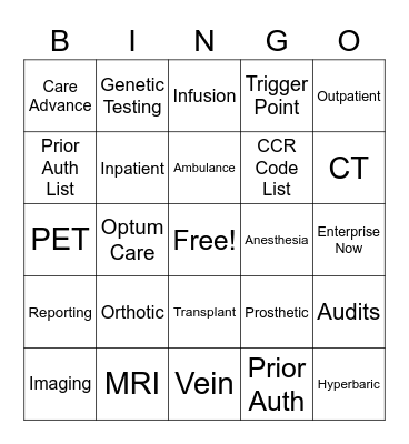 2021 Nurses' Week Bingo Card