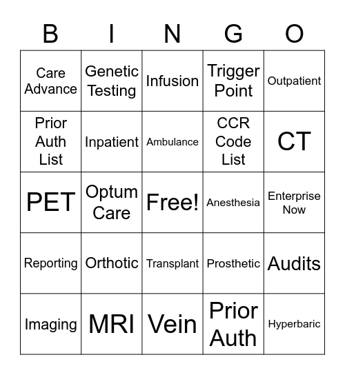 2021 Nurses' Week Bingo Card