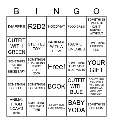 BABY BOY STIEFEL BINGO Card