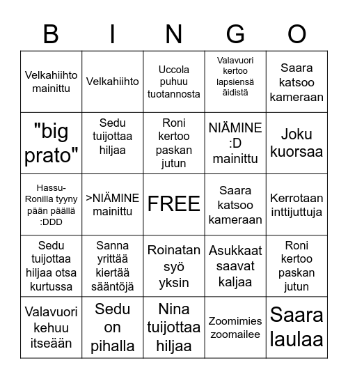 BUG BROTHER VIP BINGO 2021 Bingo Card