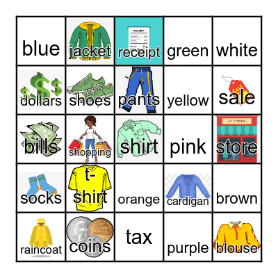 Shopping Bingo Card