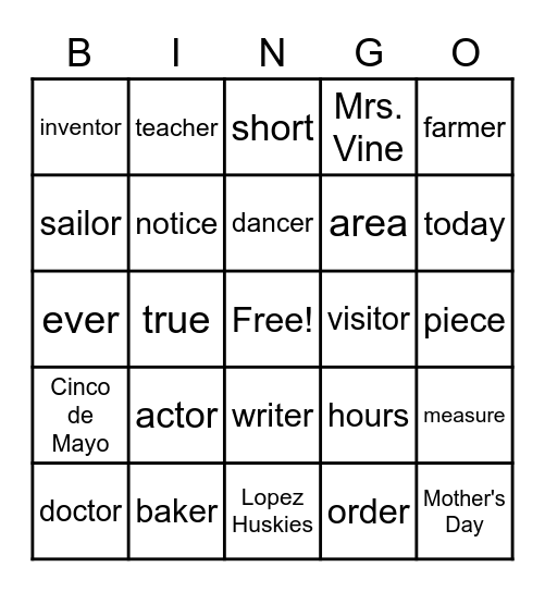 Unit 8 Week 2 Benchmark Bingo Card