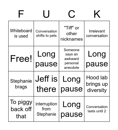 RG Bingo Card