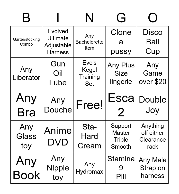 Bango Bingo Card