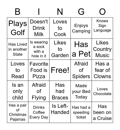 RMHC BIRTHDAY Bingo Card