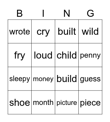 SIPPS Mastery 10 Bingo Card