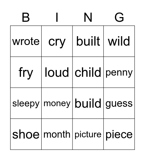 SIPPS Mastery 10 Bingo Card