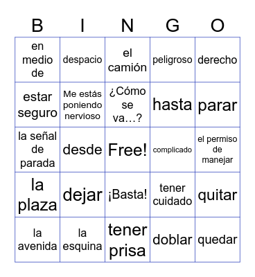 Realidades 2 Cap3B BINGO Card